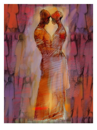 Abstract Embrace in Red